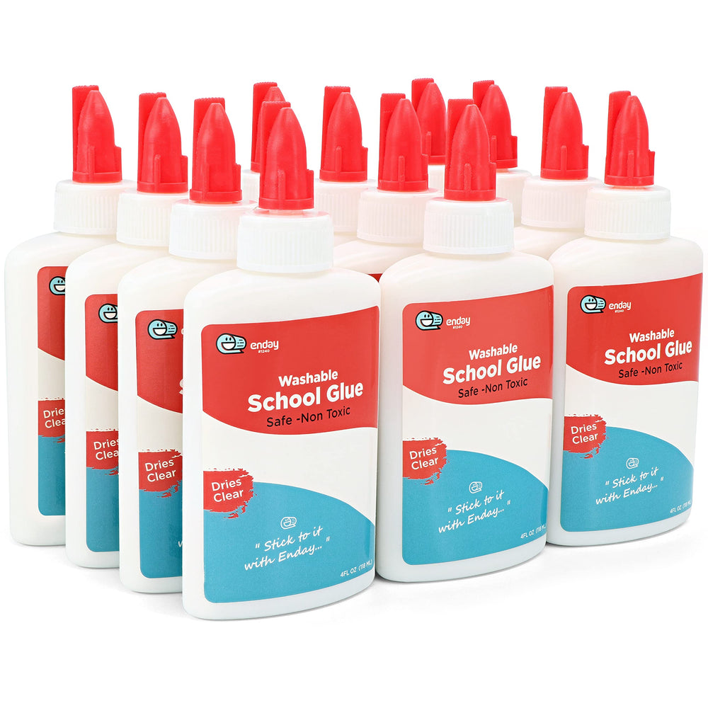 Enday Liquid Glue 4oz bottle applying white glue for arts and crafts projects