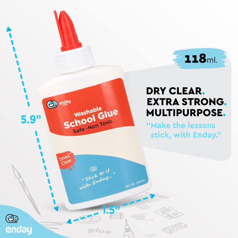 Enday 4oz bottle ideal for kids' slime, glue, and school crafts