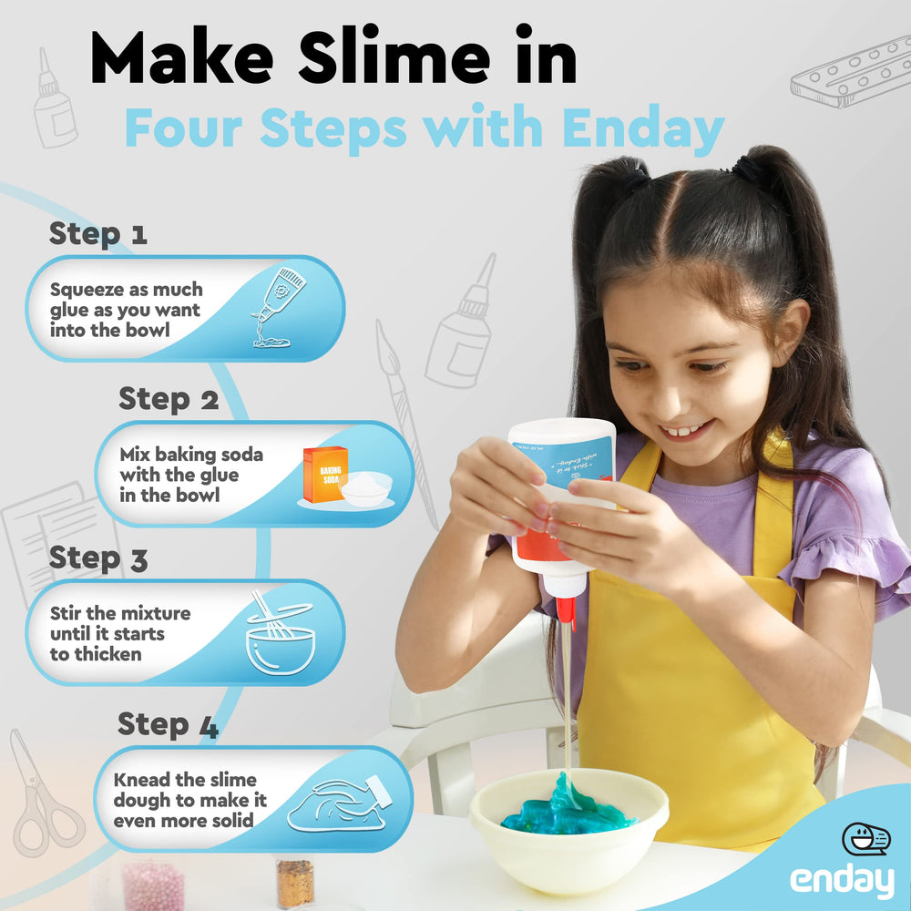 Enday glue cap demonstrates twist-to-open design for easy access during classroom activities
