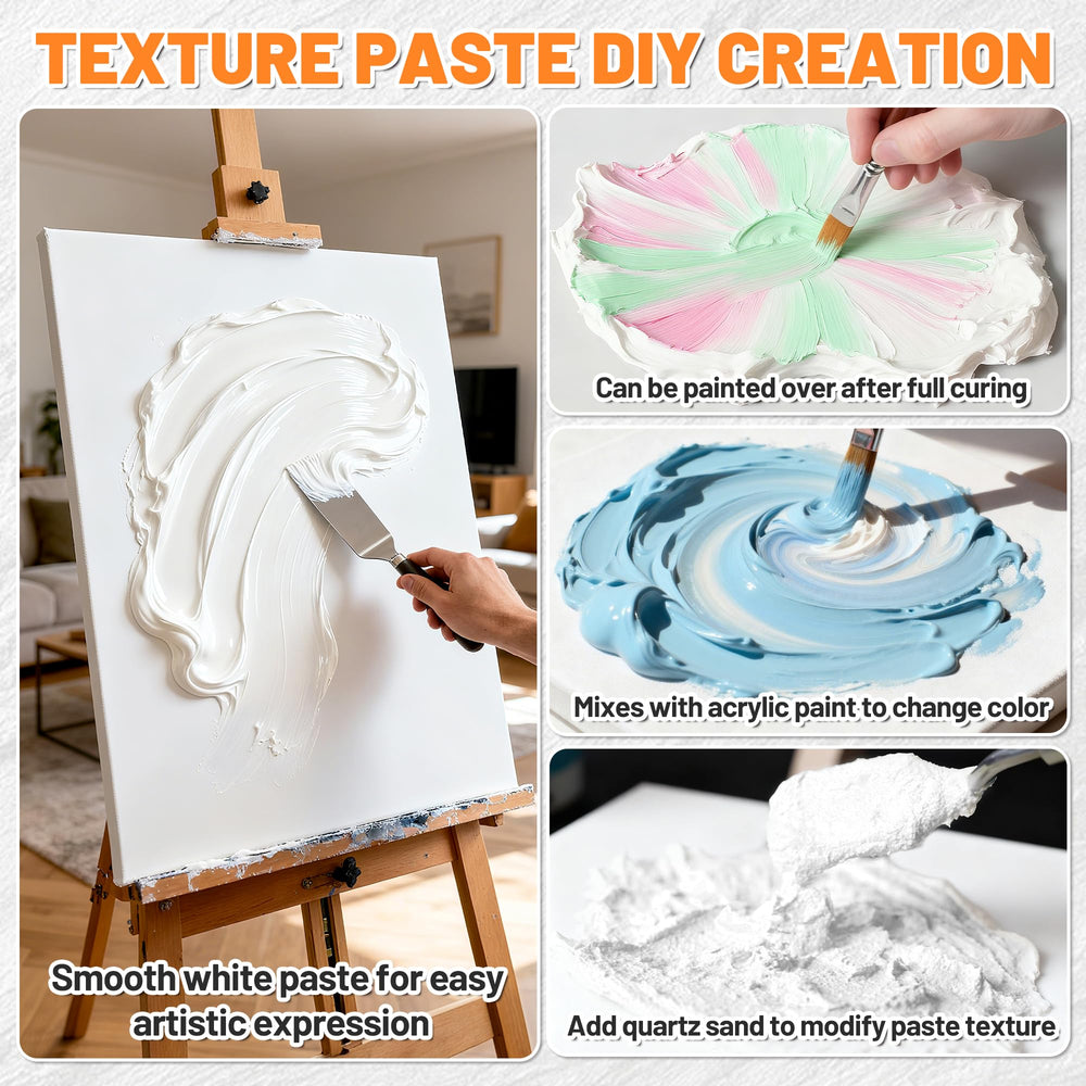 Endhokn modeling paste on canvas application for dimensional, expressive textures.
