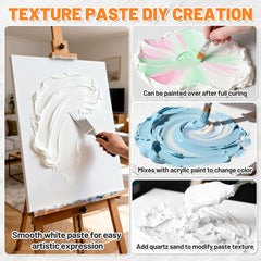 Endhokn modeling paste on canvas application for dimensional, expressive textures.