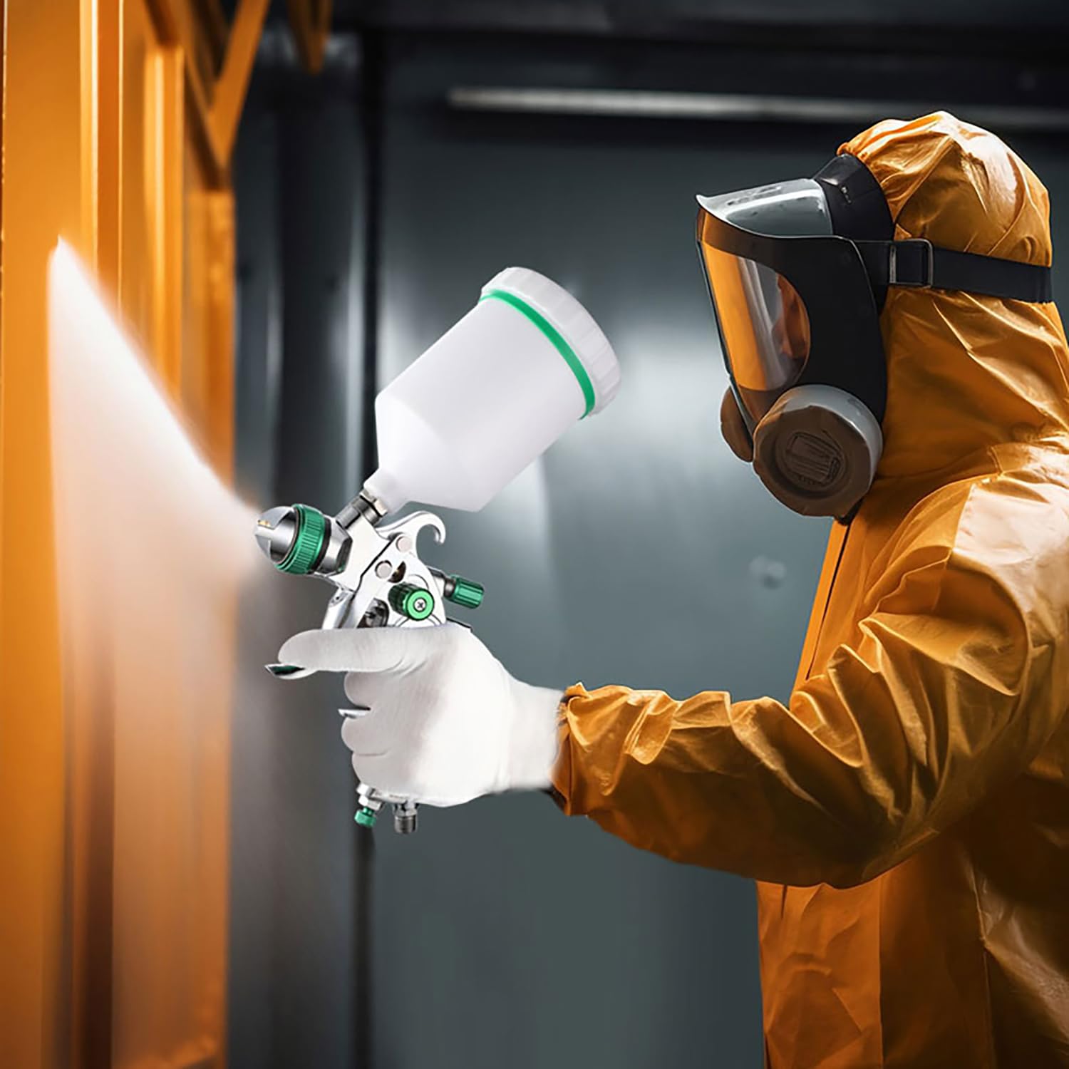 Endozer air pressure gauge helps set stable spray pressure