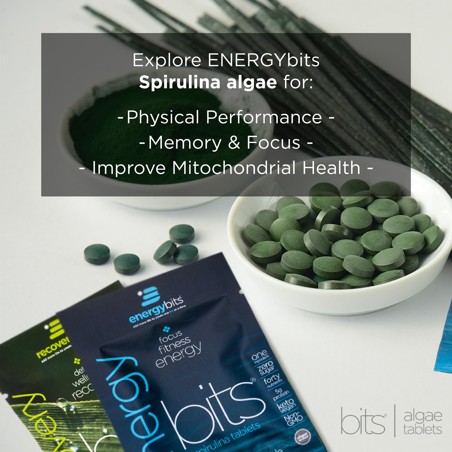 ENERGYBITS in use during workout for focused energy.