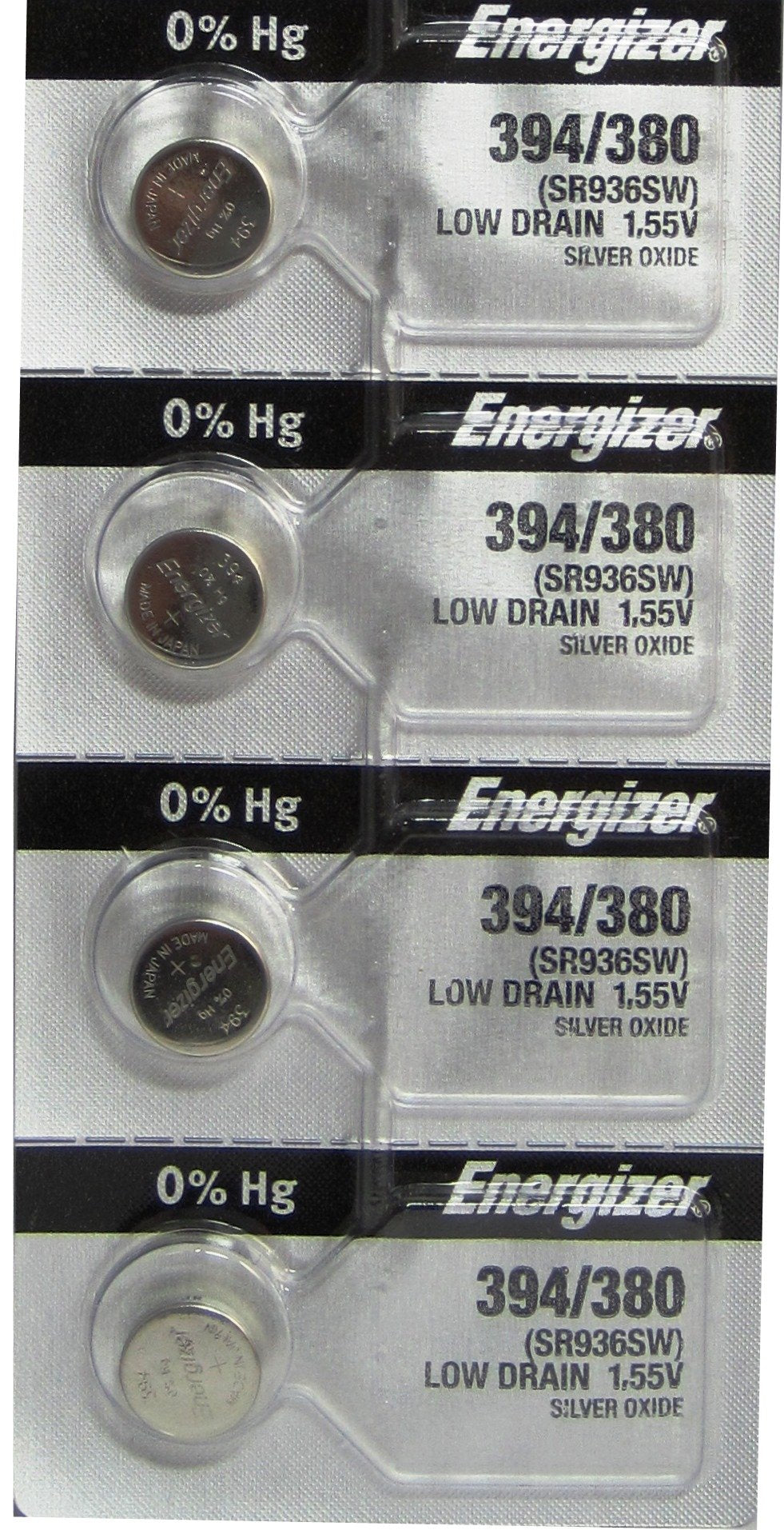Energizer 394-380TS button cell battery powering watches and small electronics with stable discharge