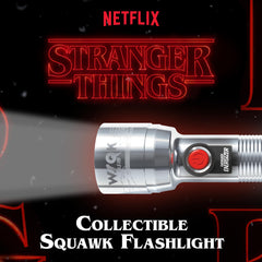 Energizer Stranger Things Squawk Retro LED Flashlight side view showing rugged aluminum body