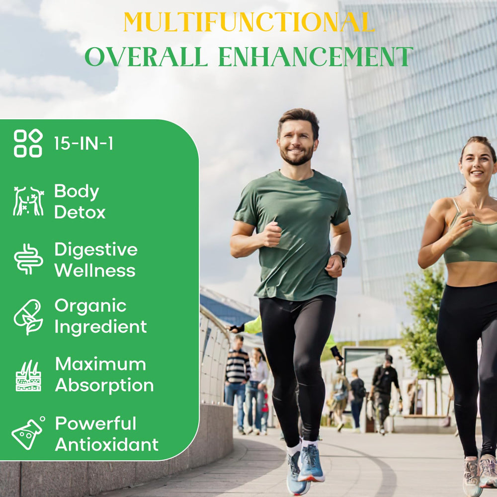 Enerlix organic chlorella greens supplement image highlighting nutrient-rich formula