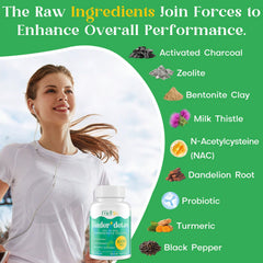 Enerlix zeolite and bentonite clay formula jar showcasing mineral-based cleansing blend