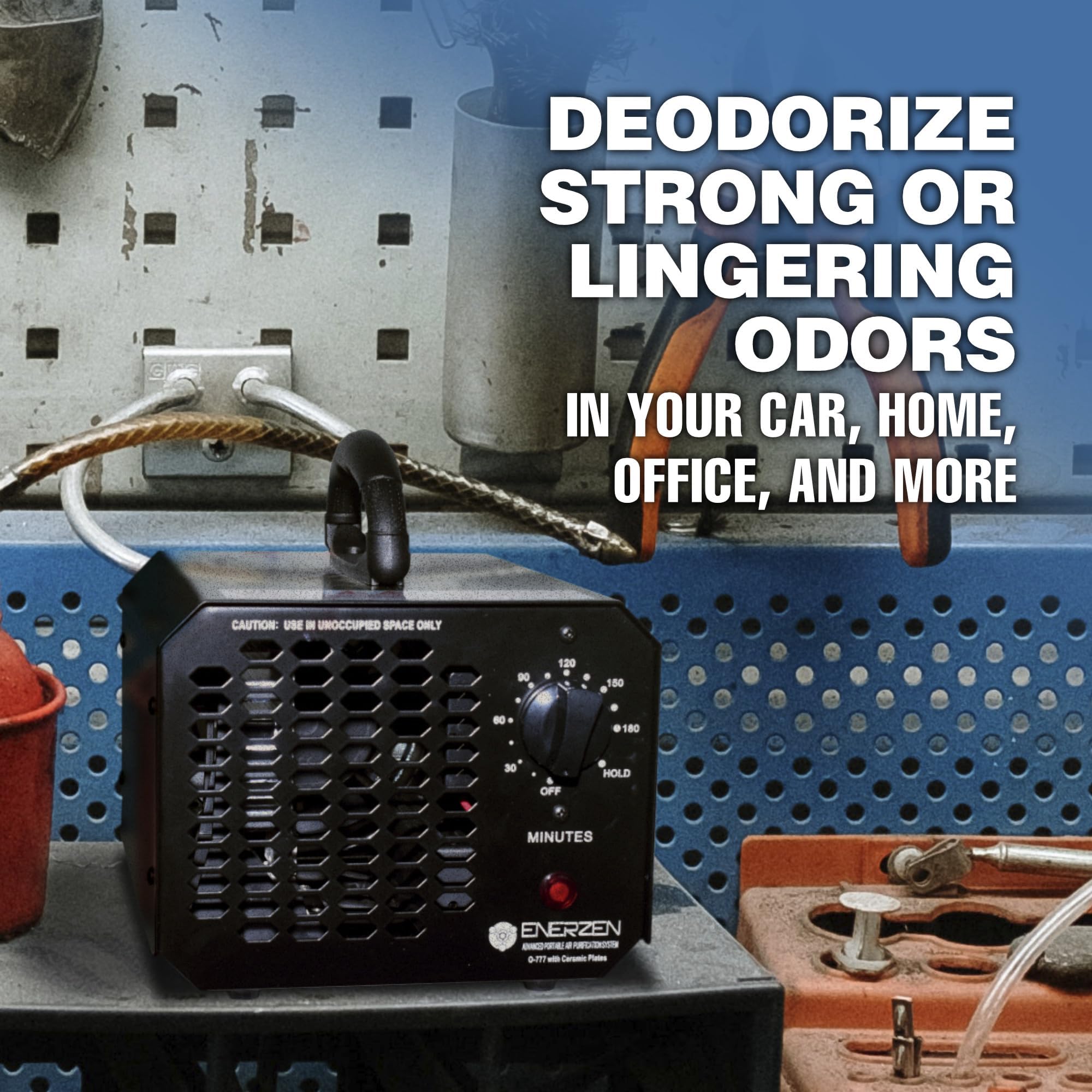 Enerzen ozone generator control panel with simple timer for easy operation.