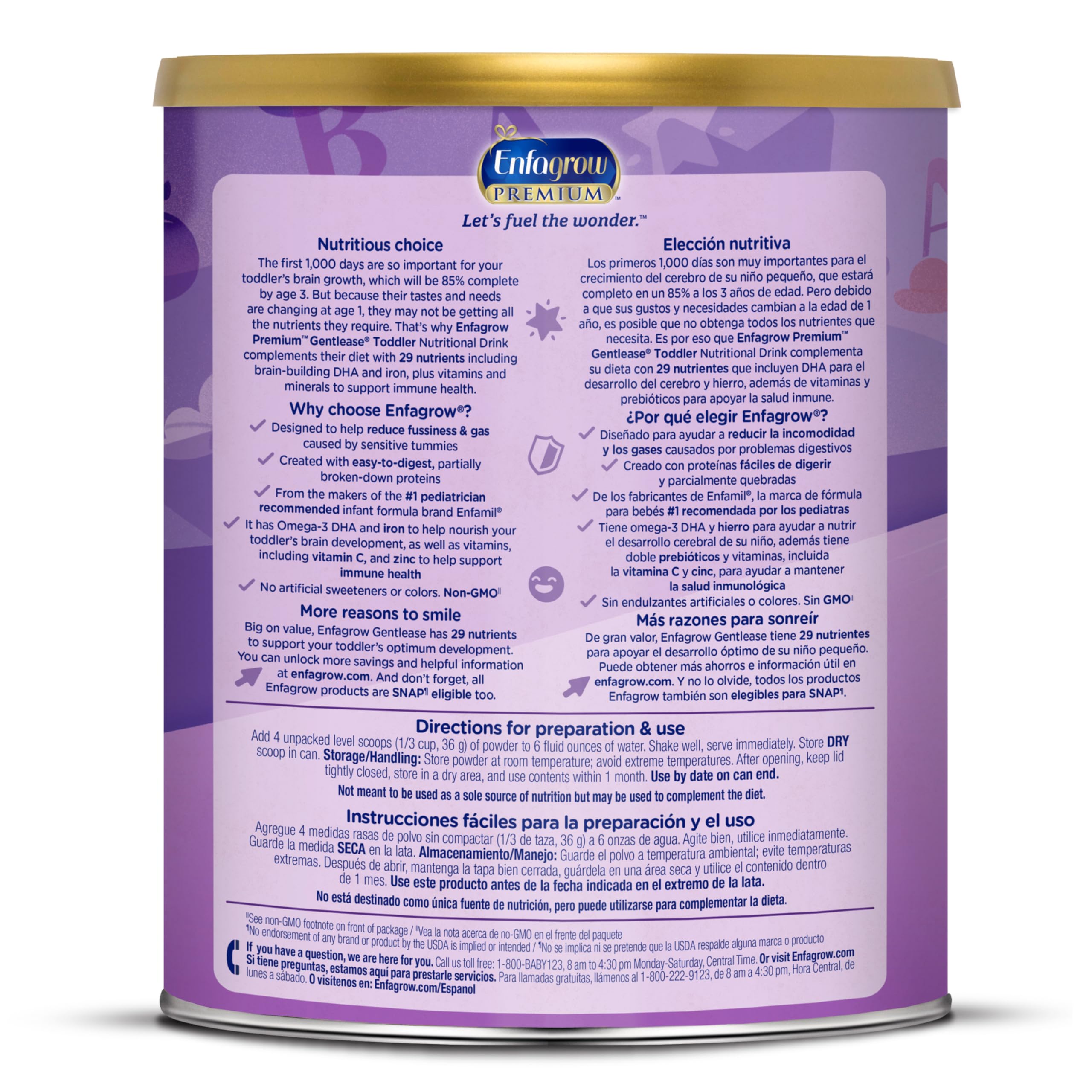 Enfagrow Gentlease SNAP-eligible label shown