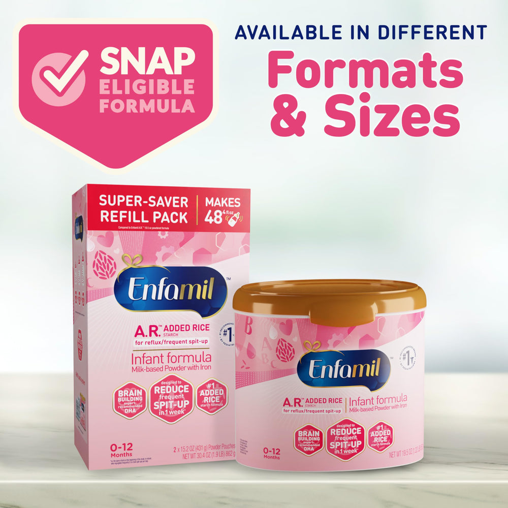 AAP reflux guidelines reference shown with Enfamil A.R. packaging