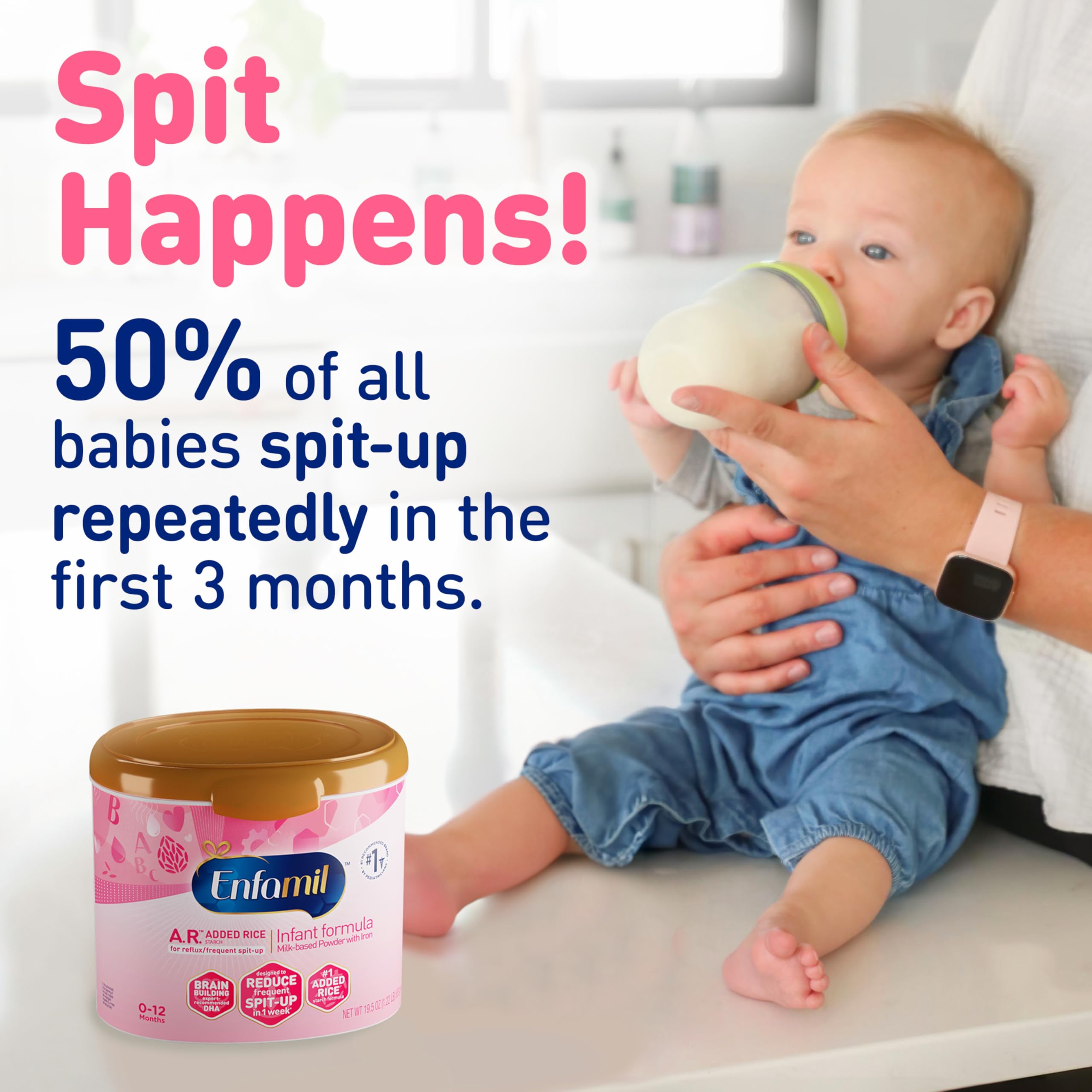 Enfamil A.R. easy-to-digest proteins note on packaging