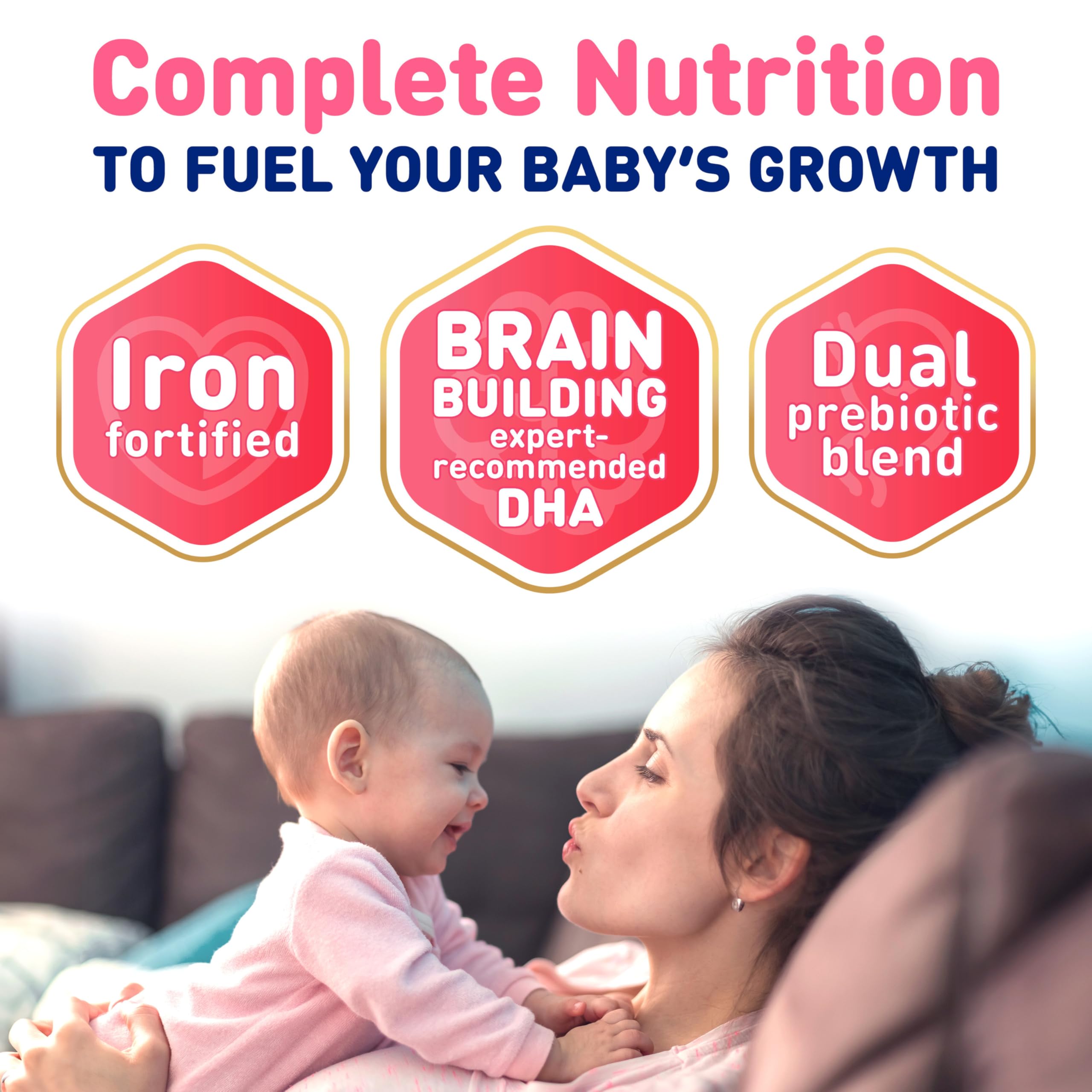 Probiotic icons indicate digestive and immune health benefits with Enfamil A.R.