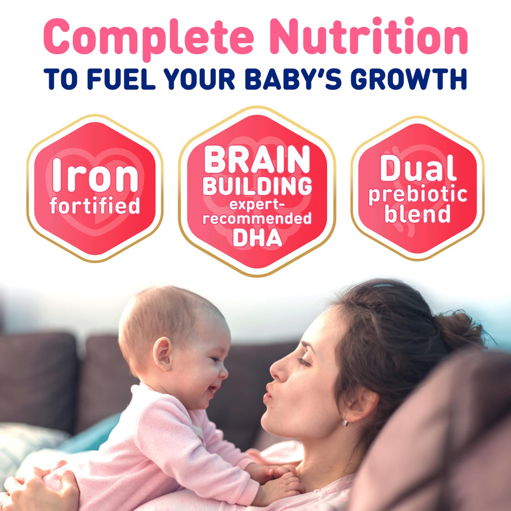 Probiotic icons indicate digestive and immune health benefits with Enfamil A.R.