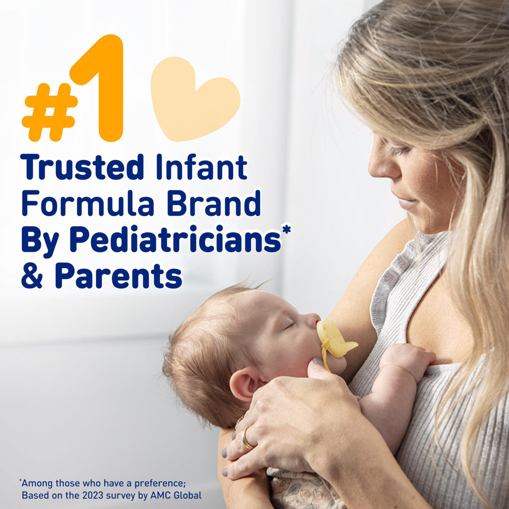 Graphic of Enfamil Infant ingredients emphasizing omega-3 DHA and vitamins.