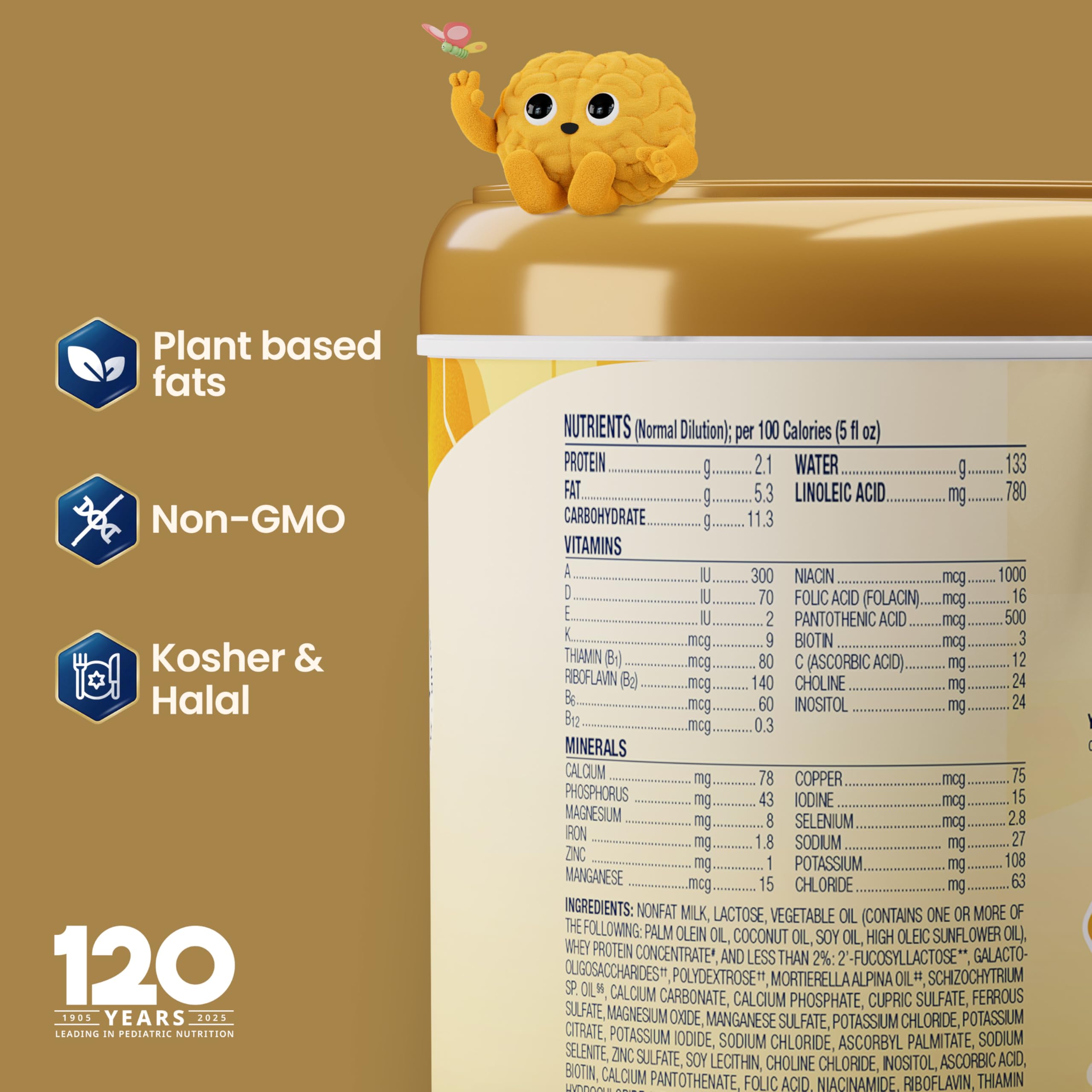 Enfamil NeuroPro baby bottle pouring formula.