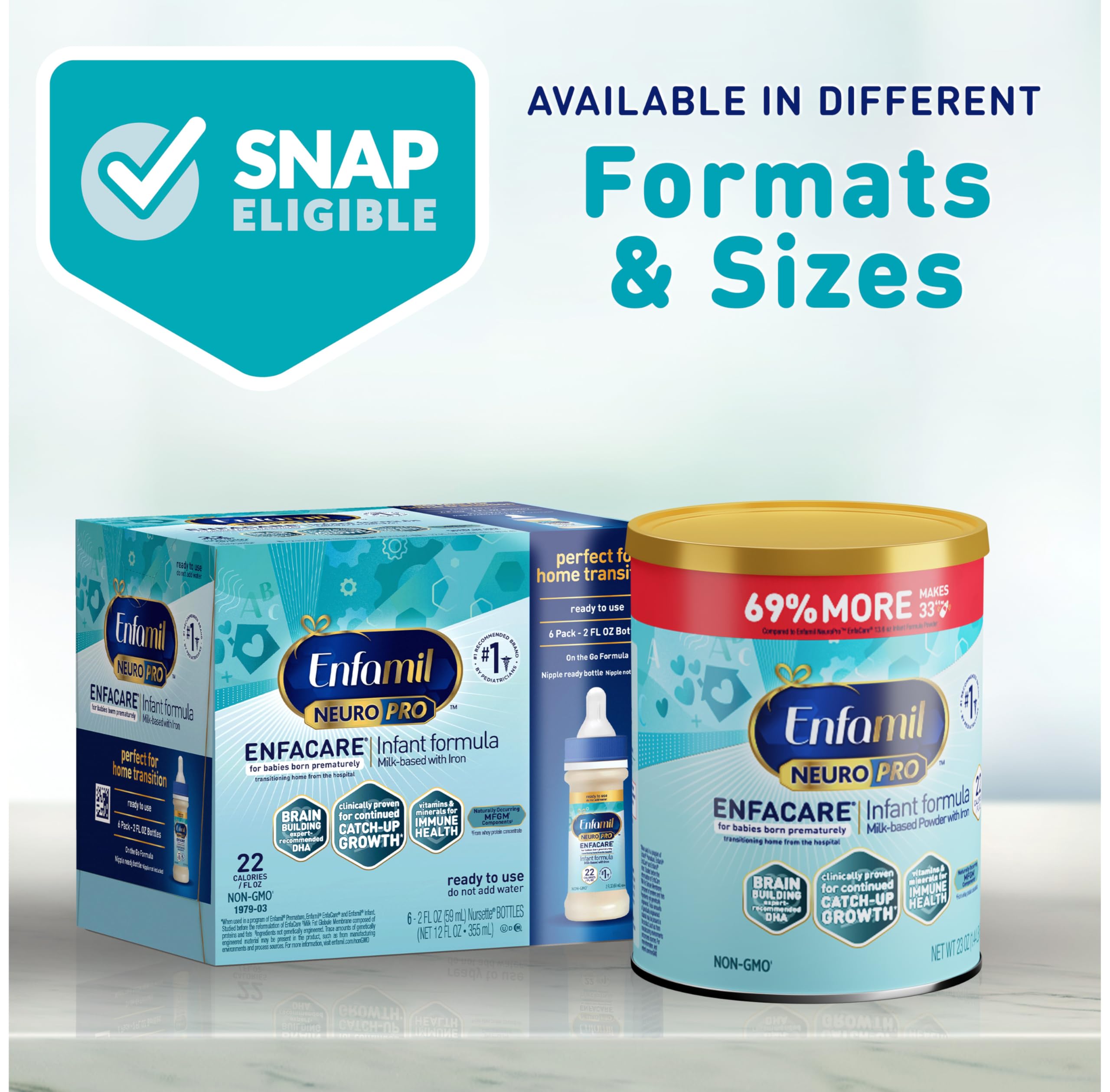 Infant with bottle during feeding using Enfamil NeuroPro EnfaCare