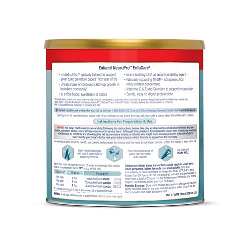 Kitchen counter displays Enfamil NeuroPro EnfaCare can for everyday feeding