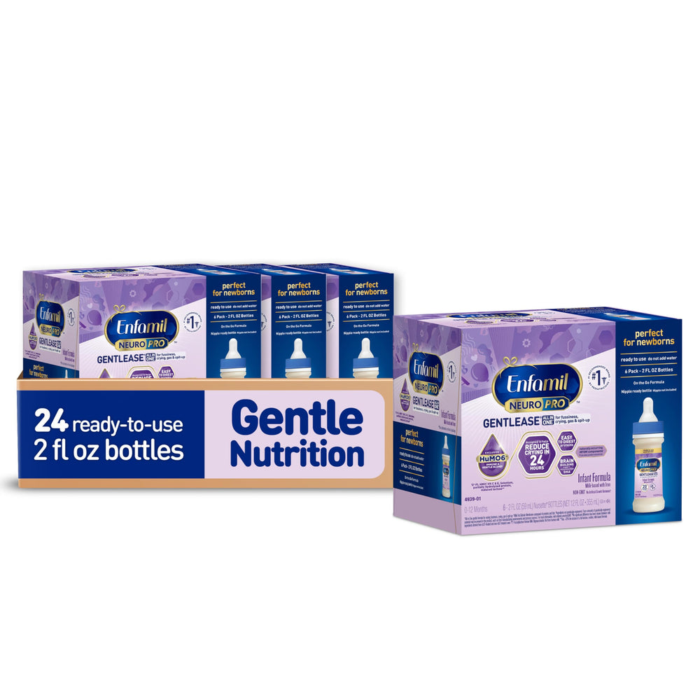 Enfamil NeuroPro Gentlease bottle pour for easy at-home feeding