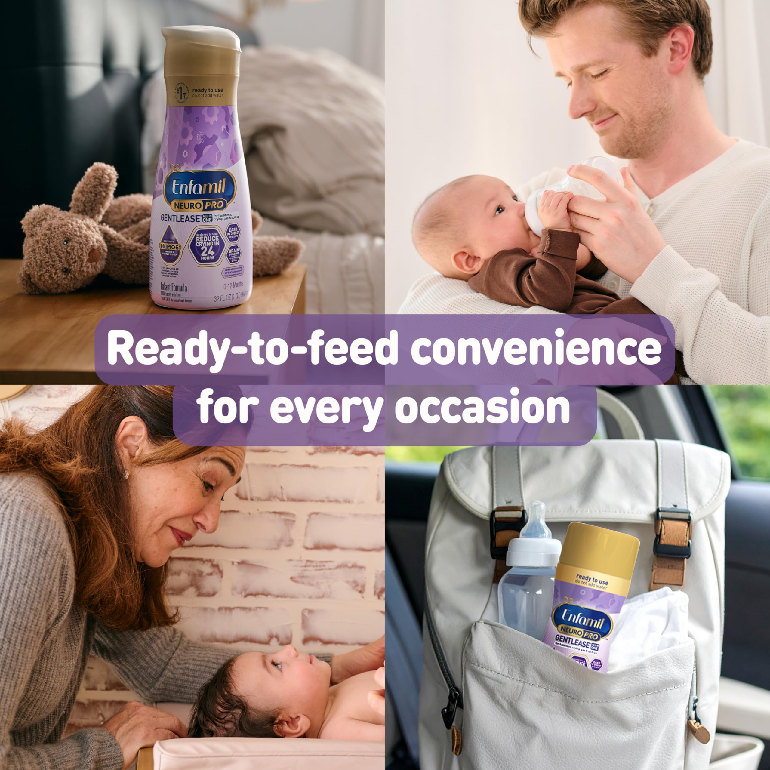 HuMO6 immune blend in Enfamil NeuroPro Gentlease provides essential vitamins and minerals.