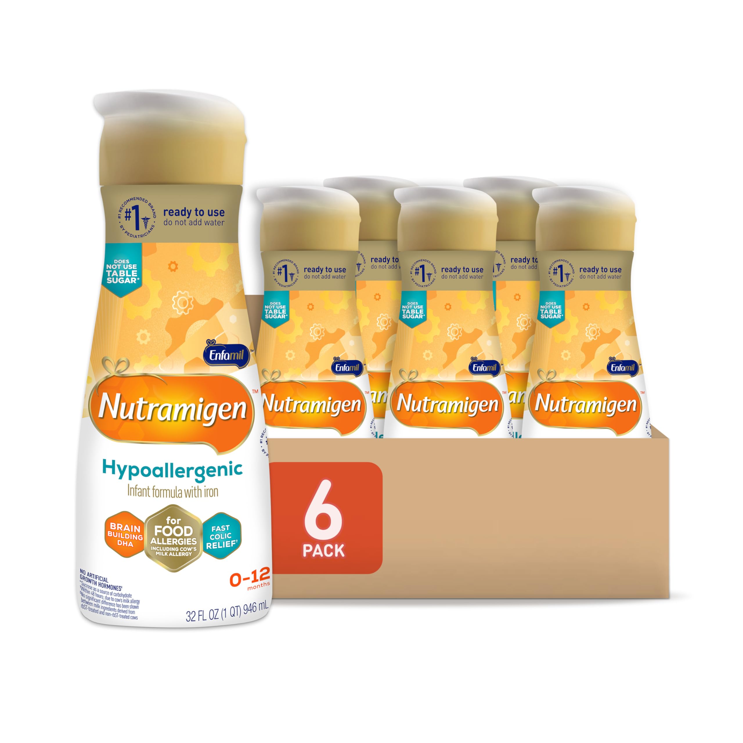 Enfamil Nutramigen bottle pour suggesting potential colic relief for infants