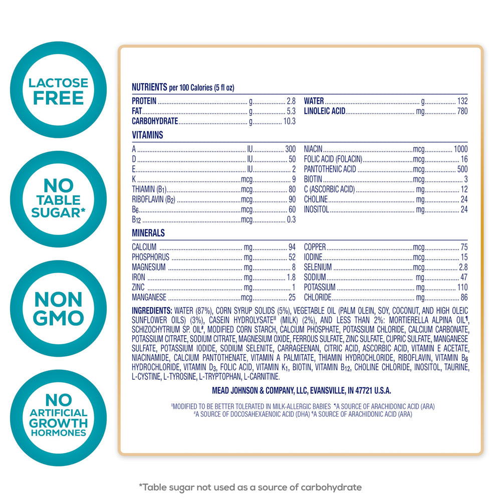 Enfamil Nutramigen infant feeding with bottle showing easy digestion