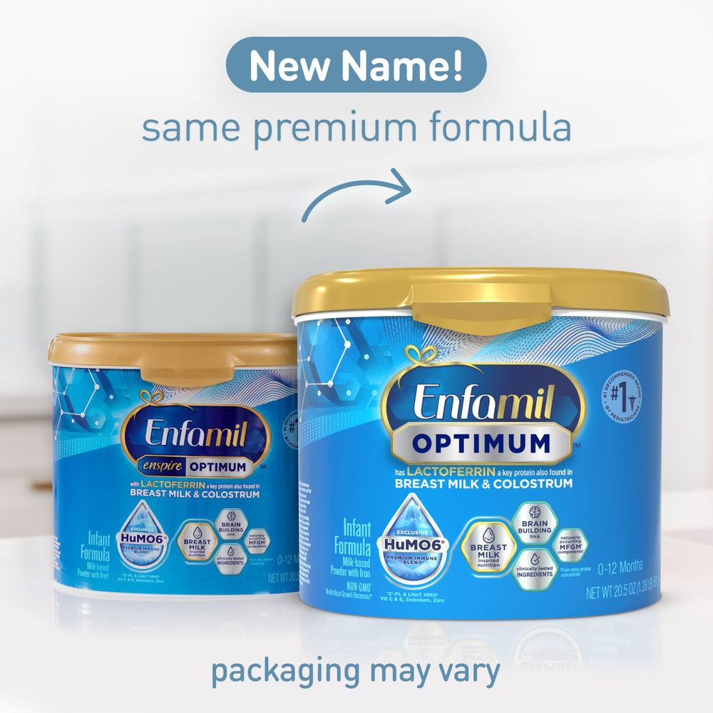 Enfamil Optimum tub shows closest formula to breast milk.