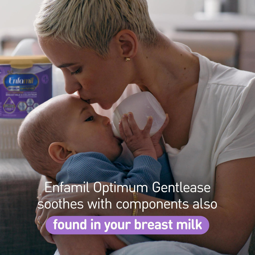 Measuring scoop with Enfamil Gentlease for precise portions.