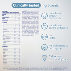 Enfamil Optimum product shot emphasizing non-GMO status and no artificial colors.