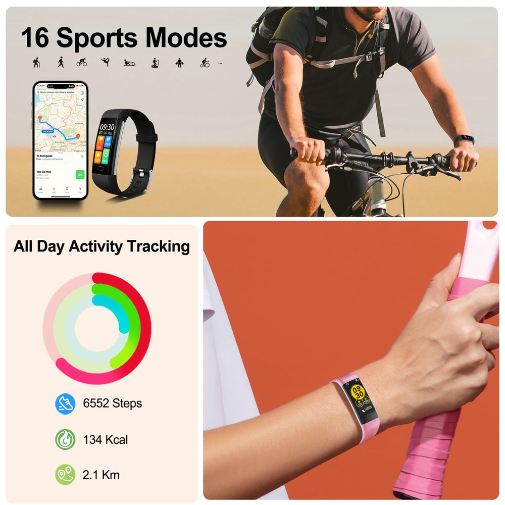 ENGERWALL fitness tracker monitors heart rate during workouts.