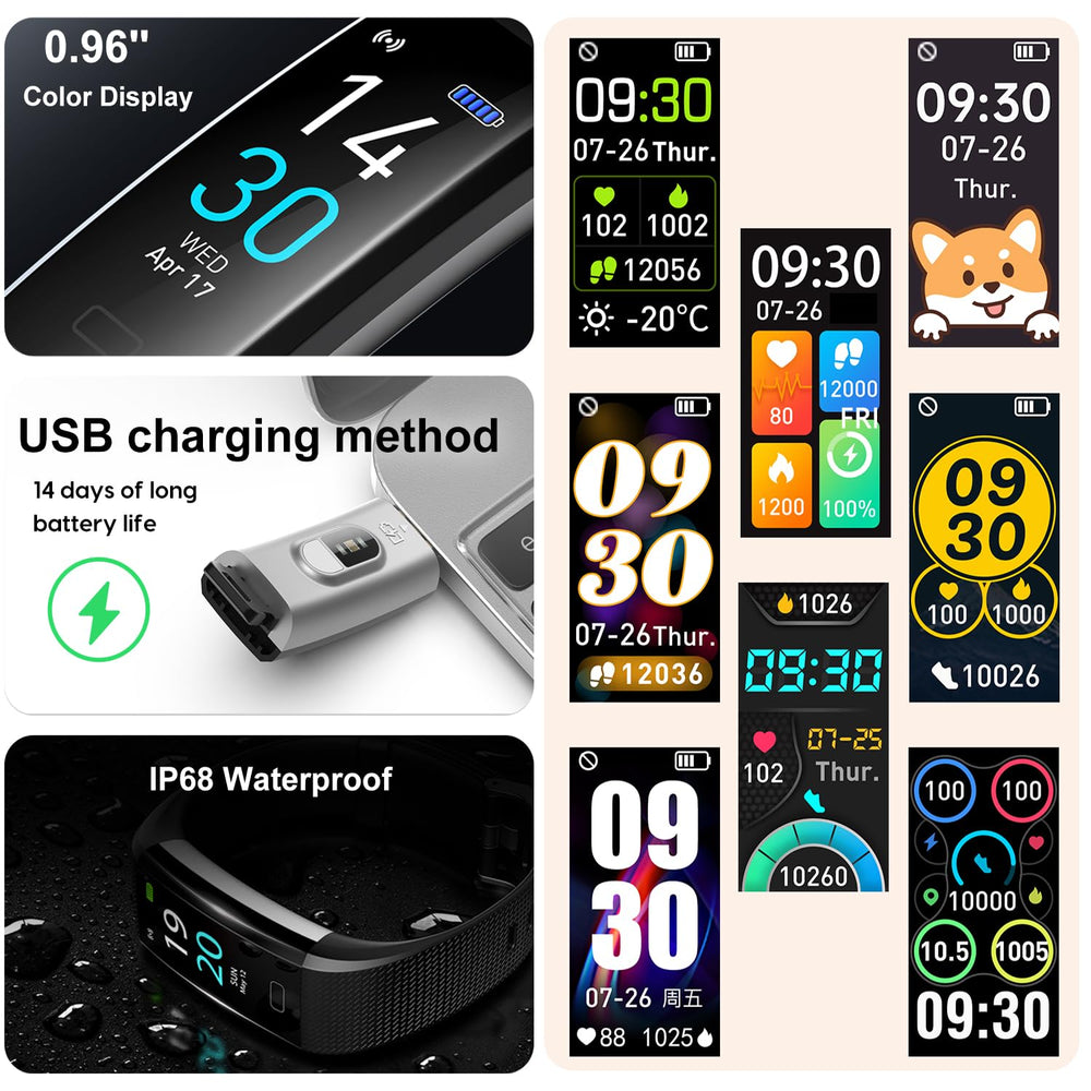 ENGERWALL fitness tracker with IP68 waterproofing for everyday wear.