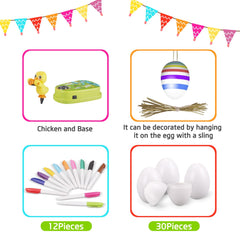 Engfa 30 plastic eggs with slings ready for hanging crafts.