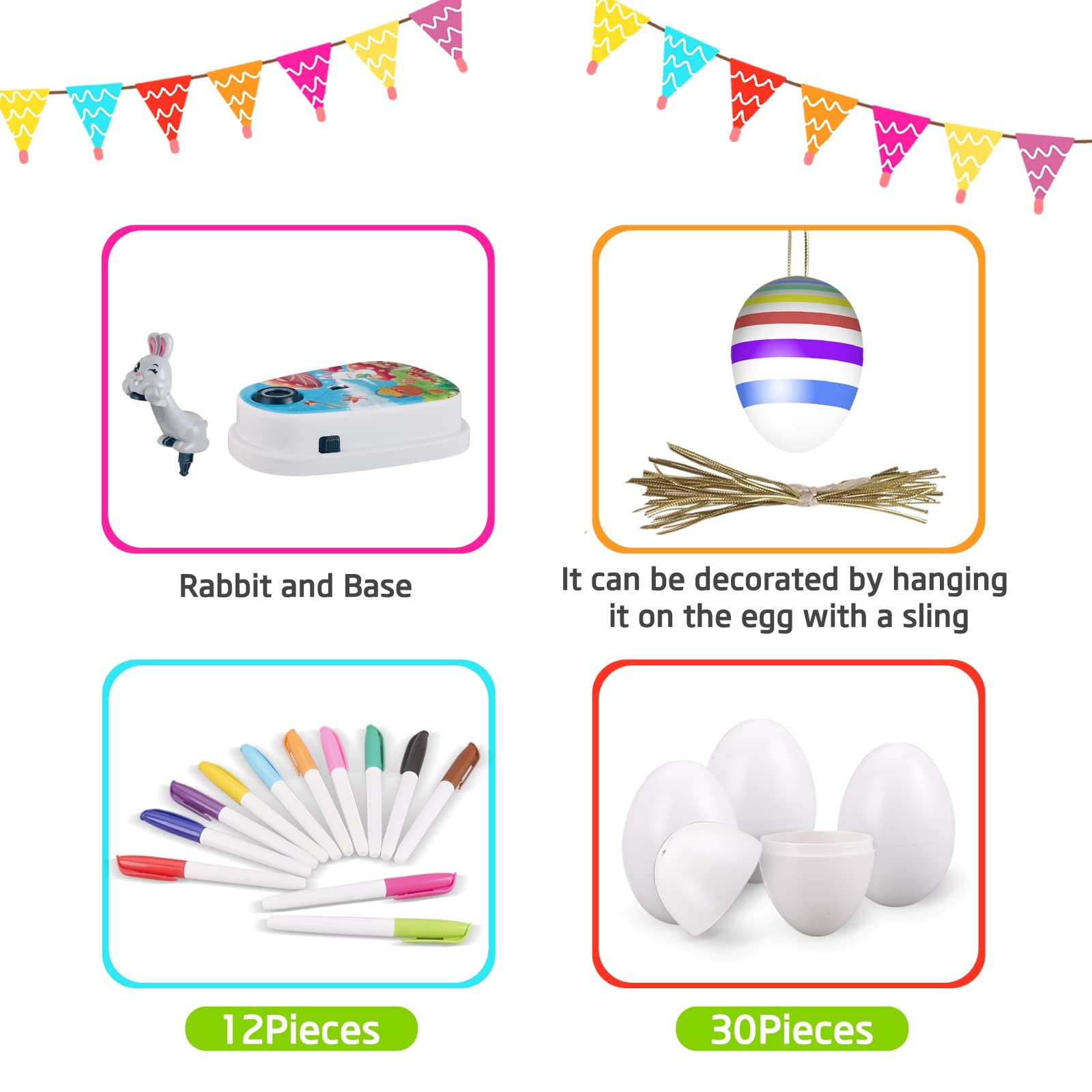 Engfa 30 plastic eggs ready for both real and fake egg decorating.