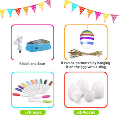 Engfa 30 plastic eggs ready for colorful designs with quick-drying markers.