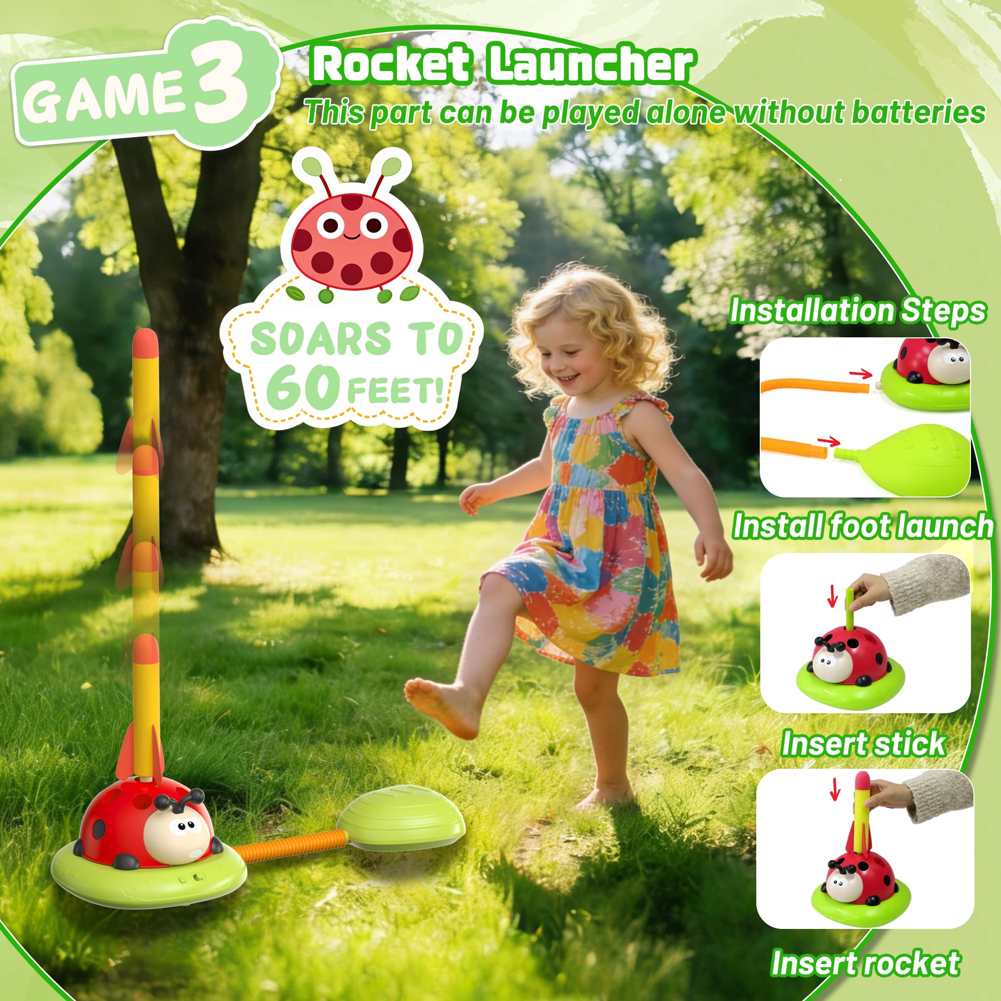Engfa baseball toy with bat and balls enables solo or group play.