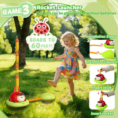 Engfa baseball toy with bat and balls enables solo or group play.