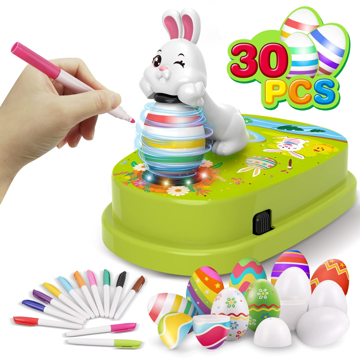 Engfa Easter egg decorating kit with spinner in action for clean lines