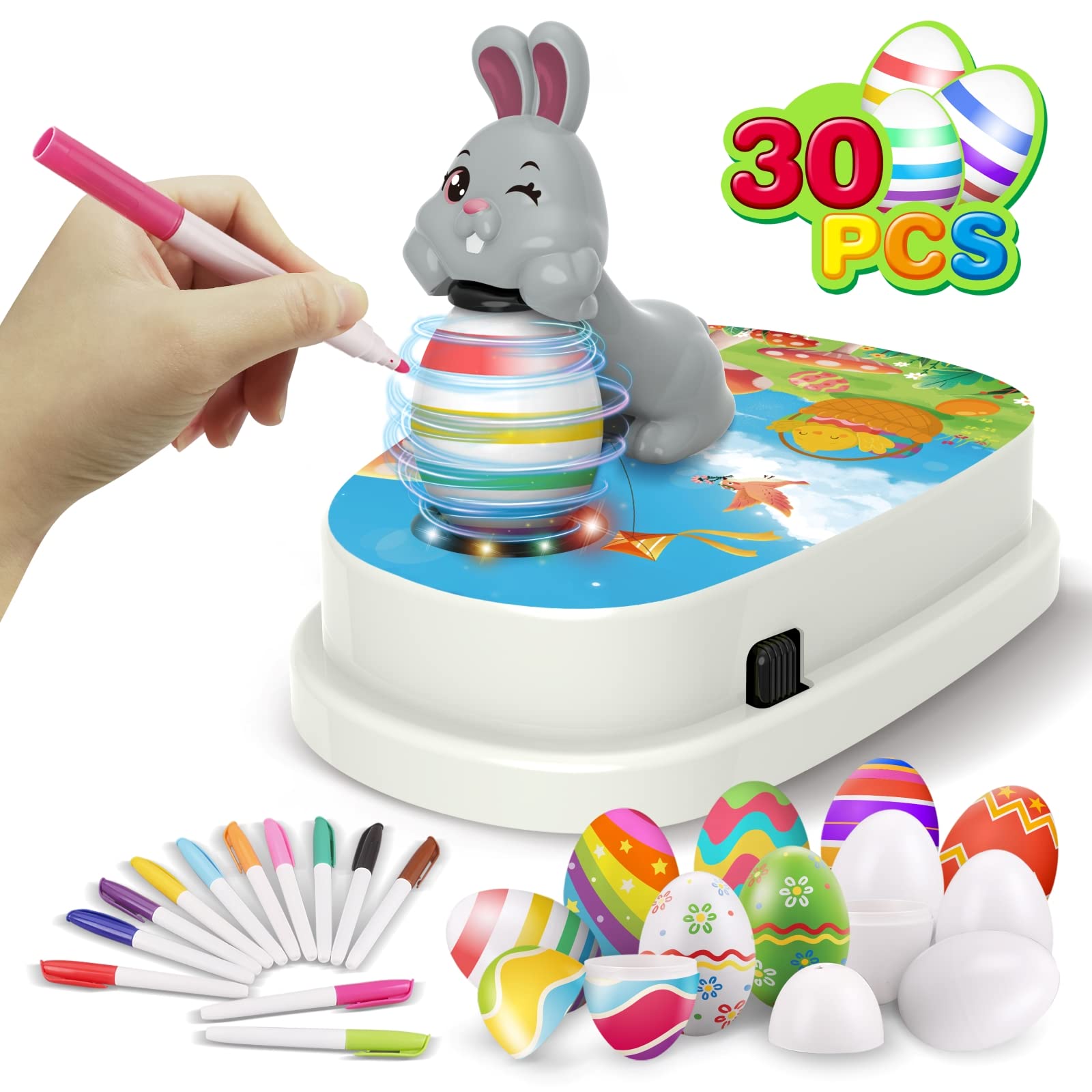 Engfa Easter egg spinner in action for clean, precise egg painting.