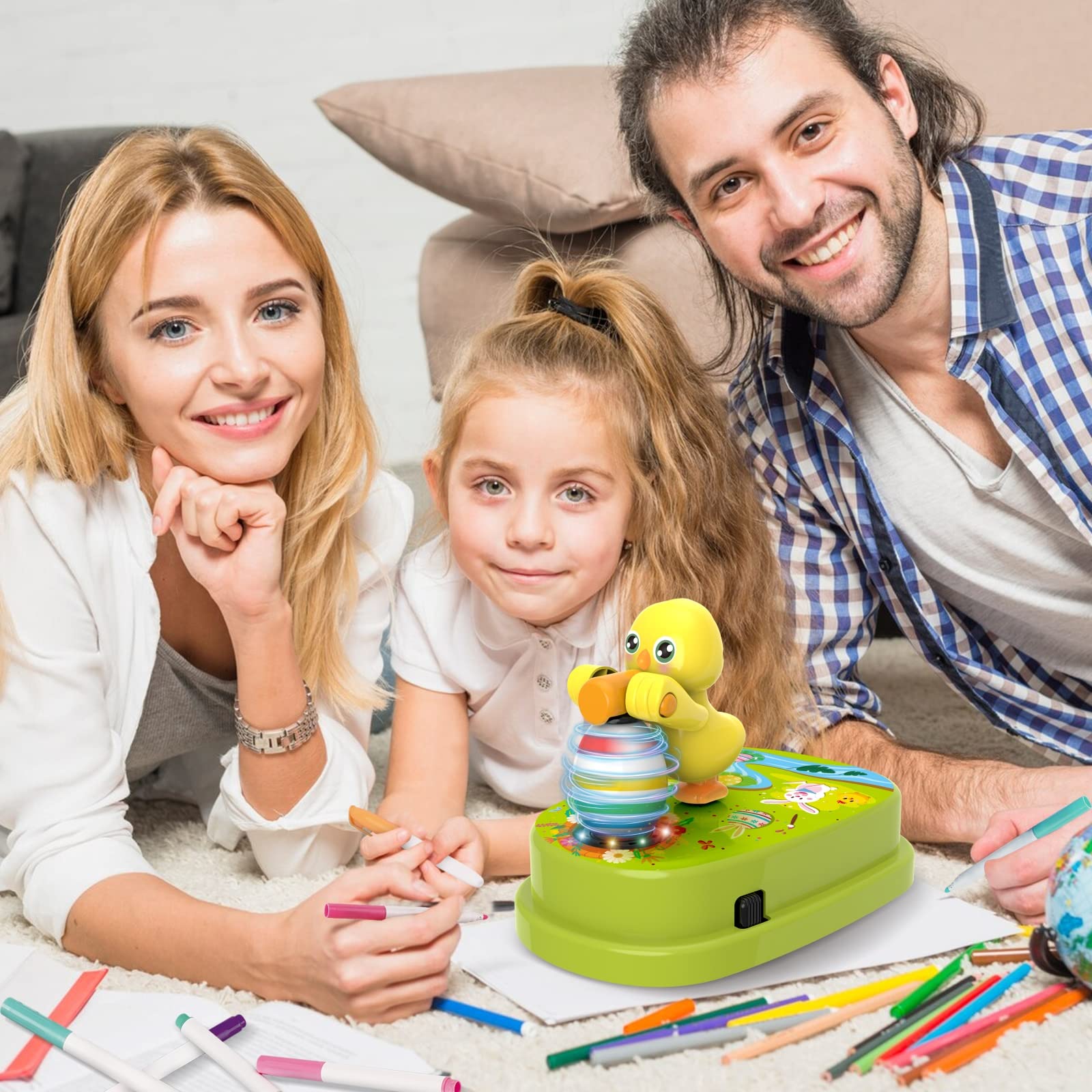 Engfa egg decorating kit works with real and fake eggs for versatility.