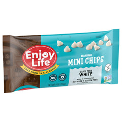 Close-up of creamy white baking chips ideal for vegan baking.