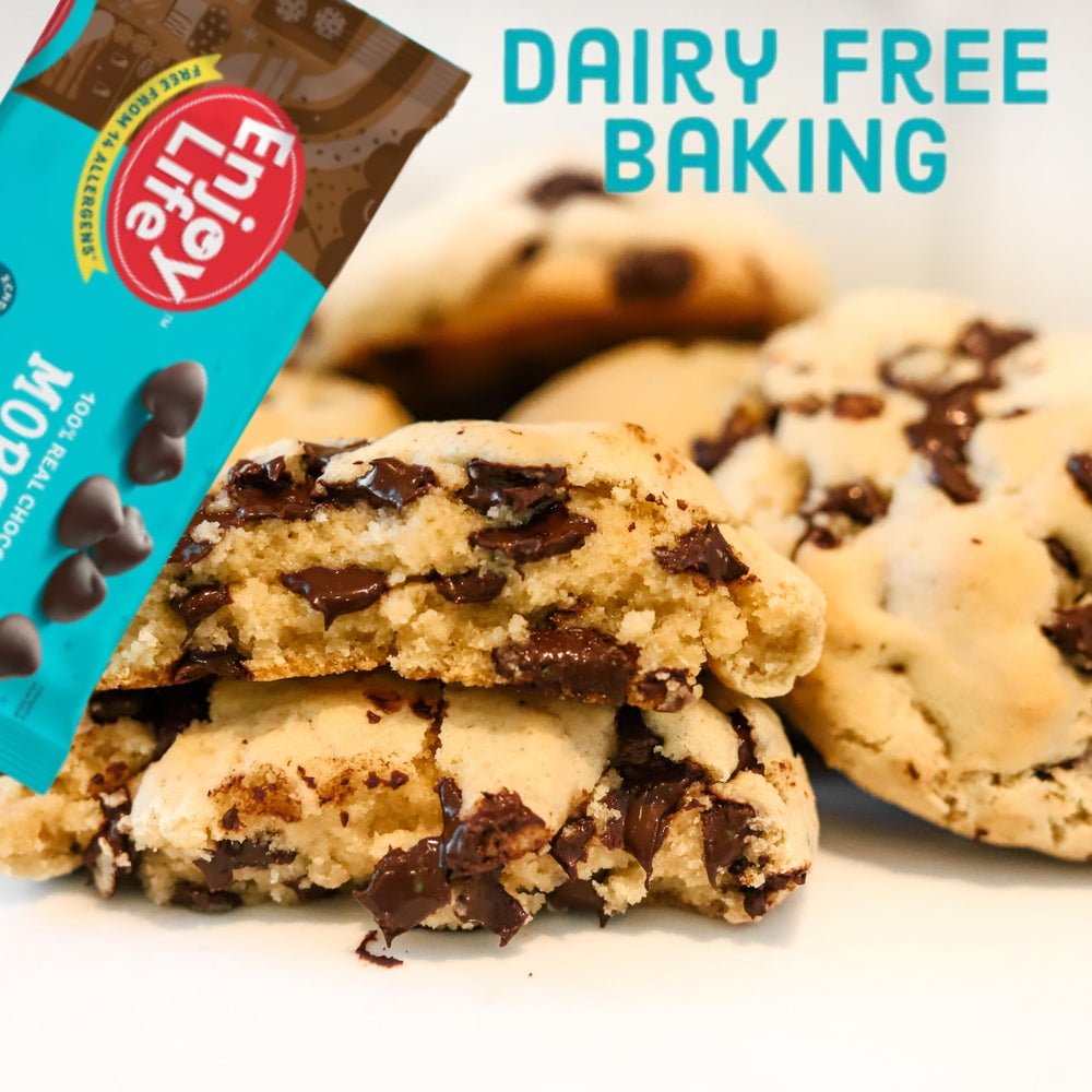 Batter with Enjoy Life Ricemilk Morsels ready for baking.