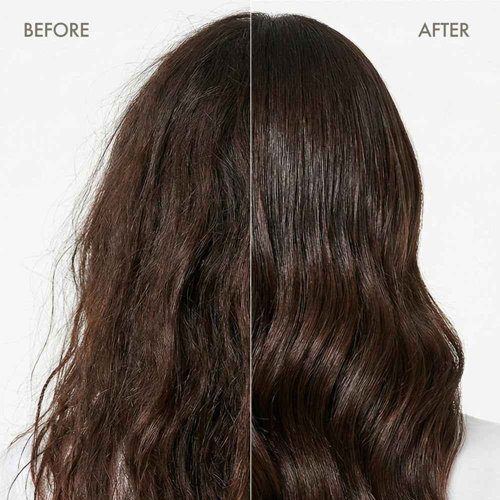 Enjoy Luxury hair close-up reveals silky smooth texture with frizz control.