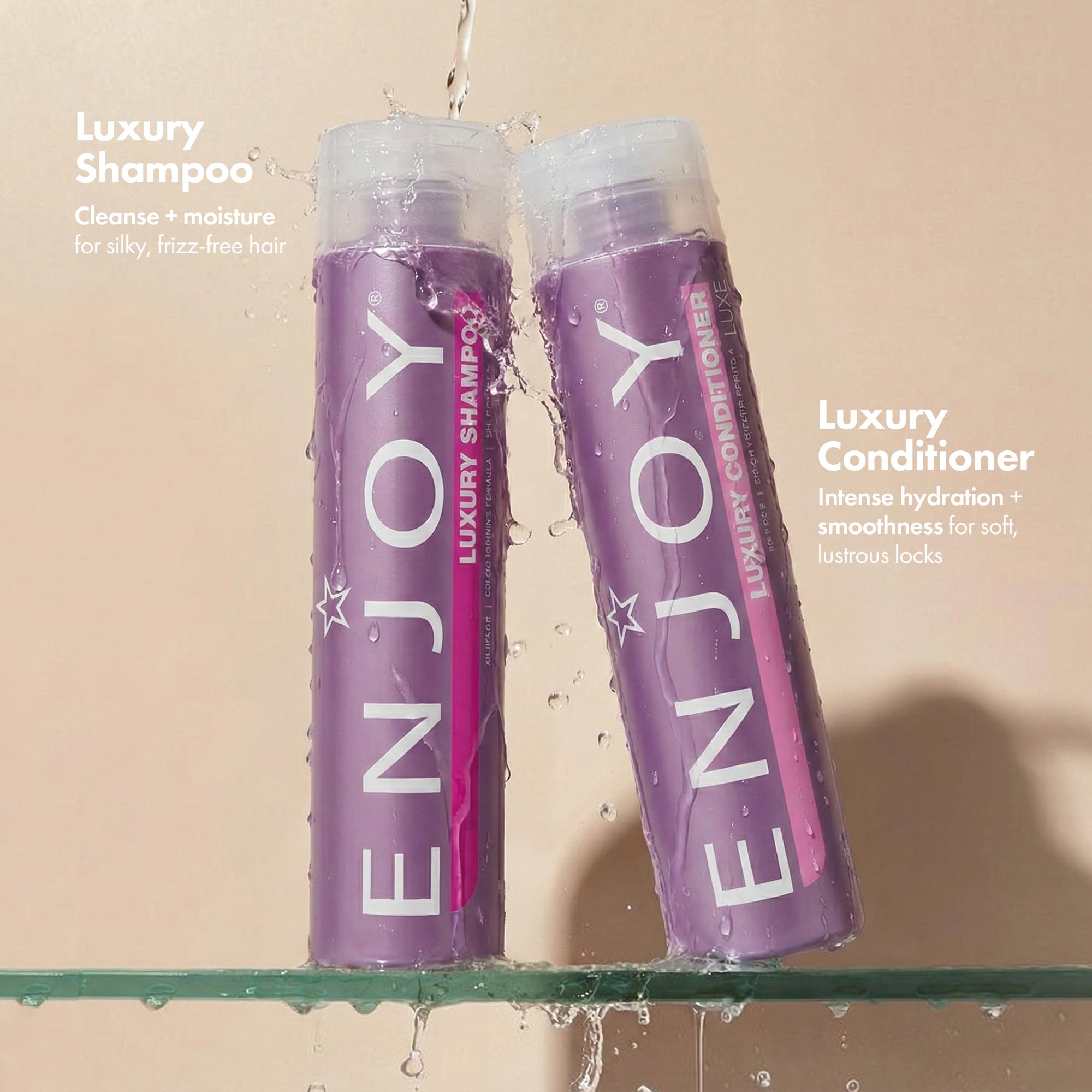 Enjoy Luxury Shampoo lather close-up highlights rich foam for a refreshing cleanse.