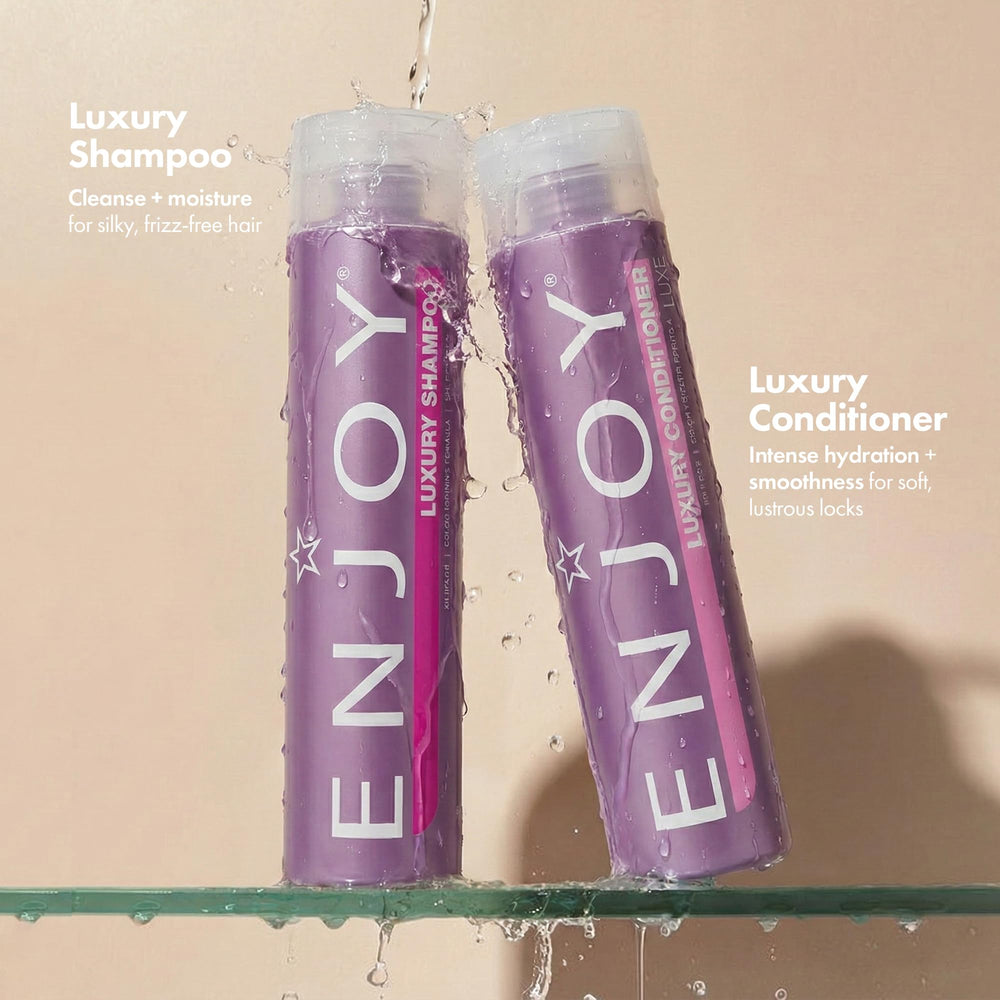 Enjoy Luxury Shampoo lather close-up highlights rich foam for a refreshing cleanse.