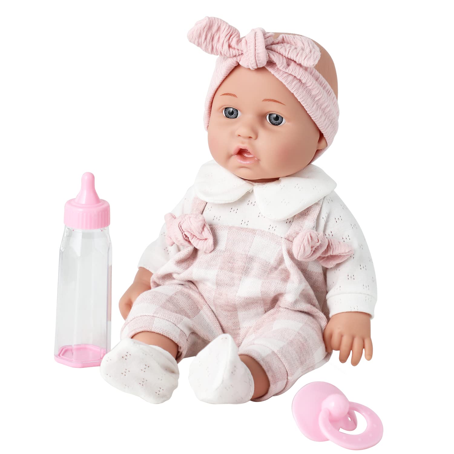 Enjoyin doll being held, encouraging gentle care and storytelling.