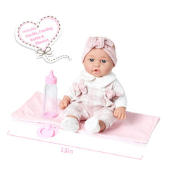 Enjoyin pink cloths for the doll, a soft cuddle accessory.