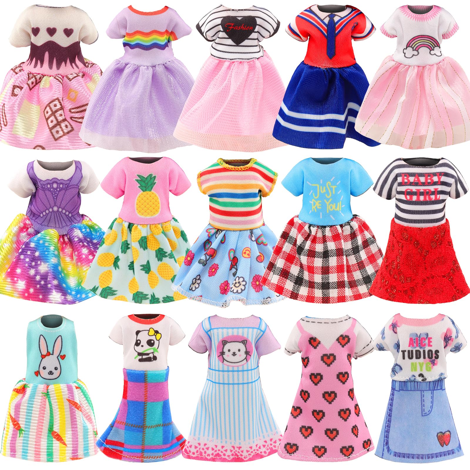 ENOCHT girl dresses for 6-inch dolls offering stylish play options.