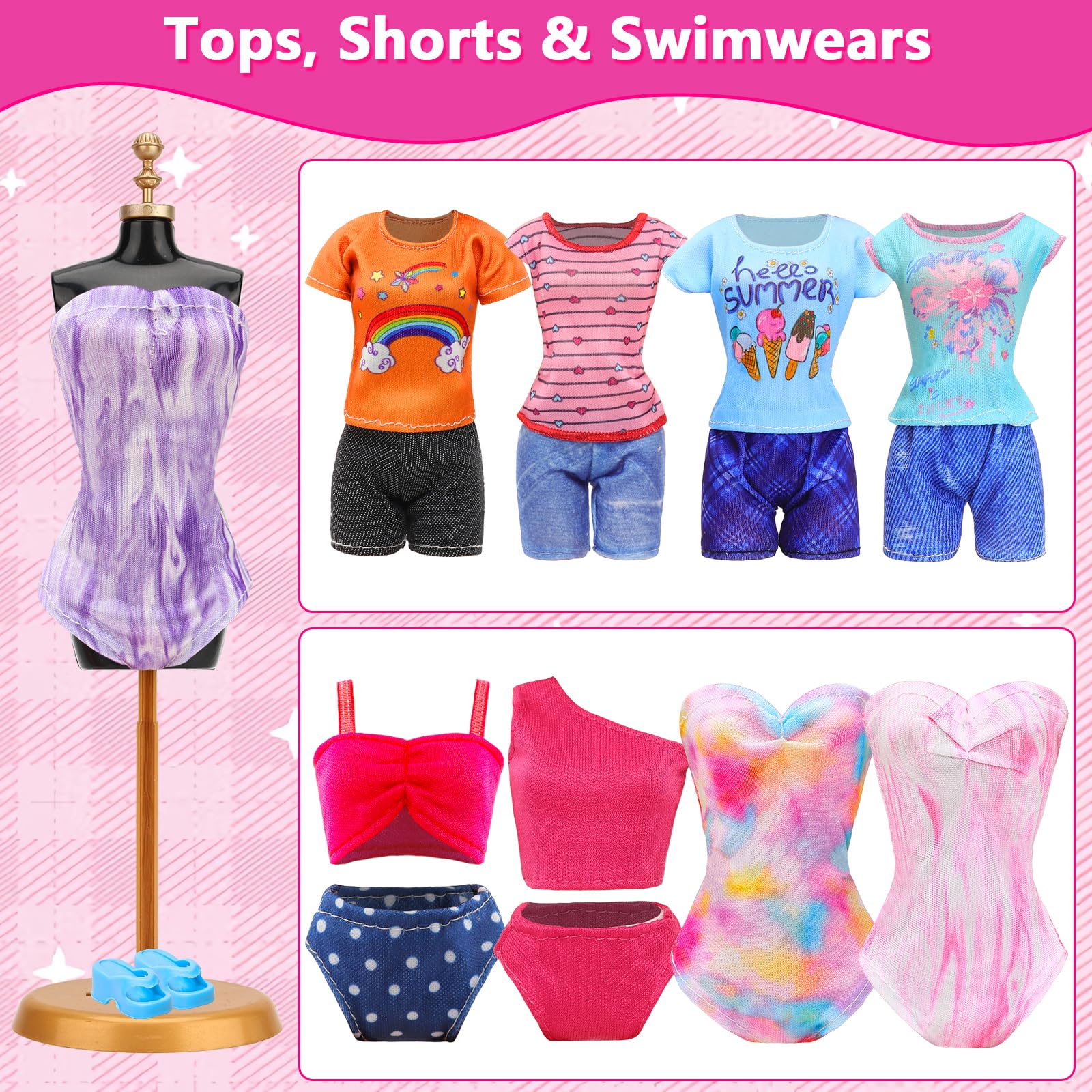 ENOCHT bikini swimsuits for 11.5-inch dolls add playful beach looks