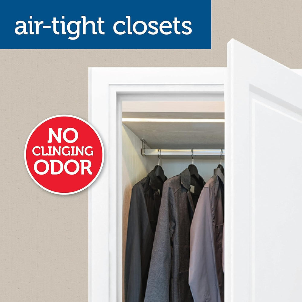 Enoz Moth Balls in a garment bag protect clothes during travel.
