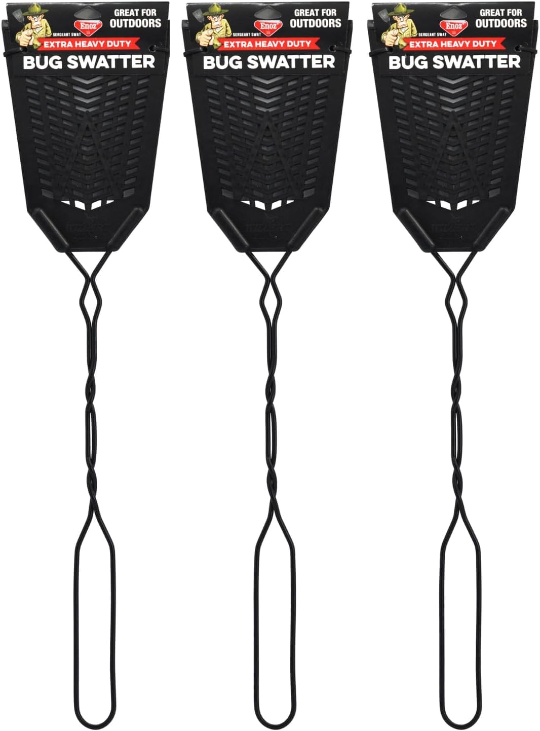 Enoz Sergeant Swat 3-pack with metal handle for durable insect control