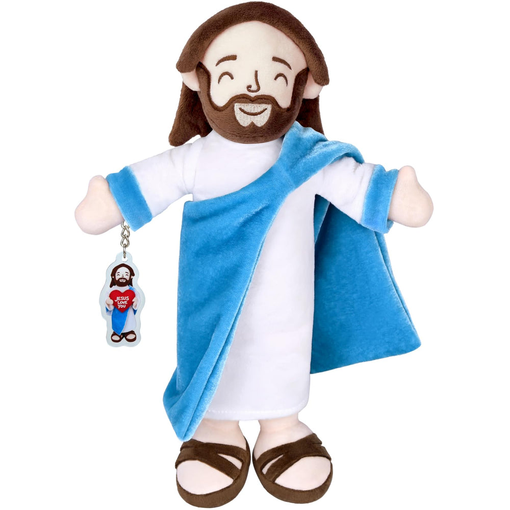 Enryounr Jesus Plush face detail showing a warm, inviting expression for gentle play
